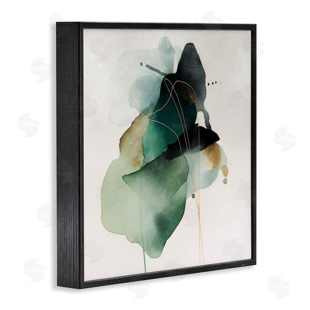 Svetlana Aleynikova Fluid Emerald Cascade Black Framed Giclee Wall Art Print