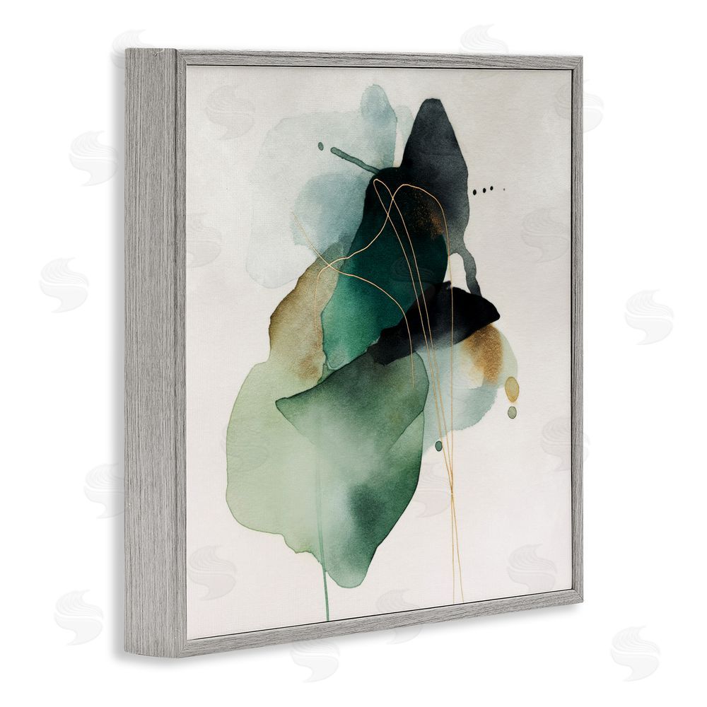 Svetlana Aleynikova Fluid Emerald Cascade Gray Framed Giclee Wall Art Print