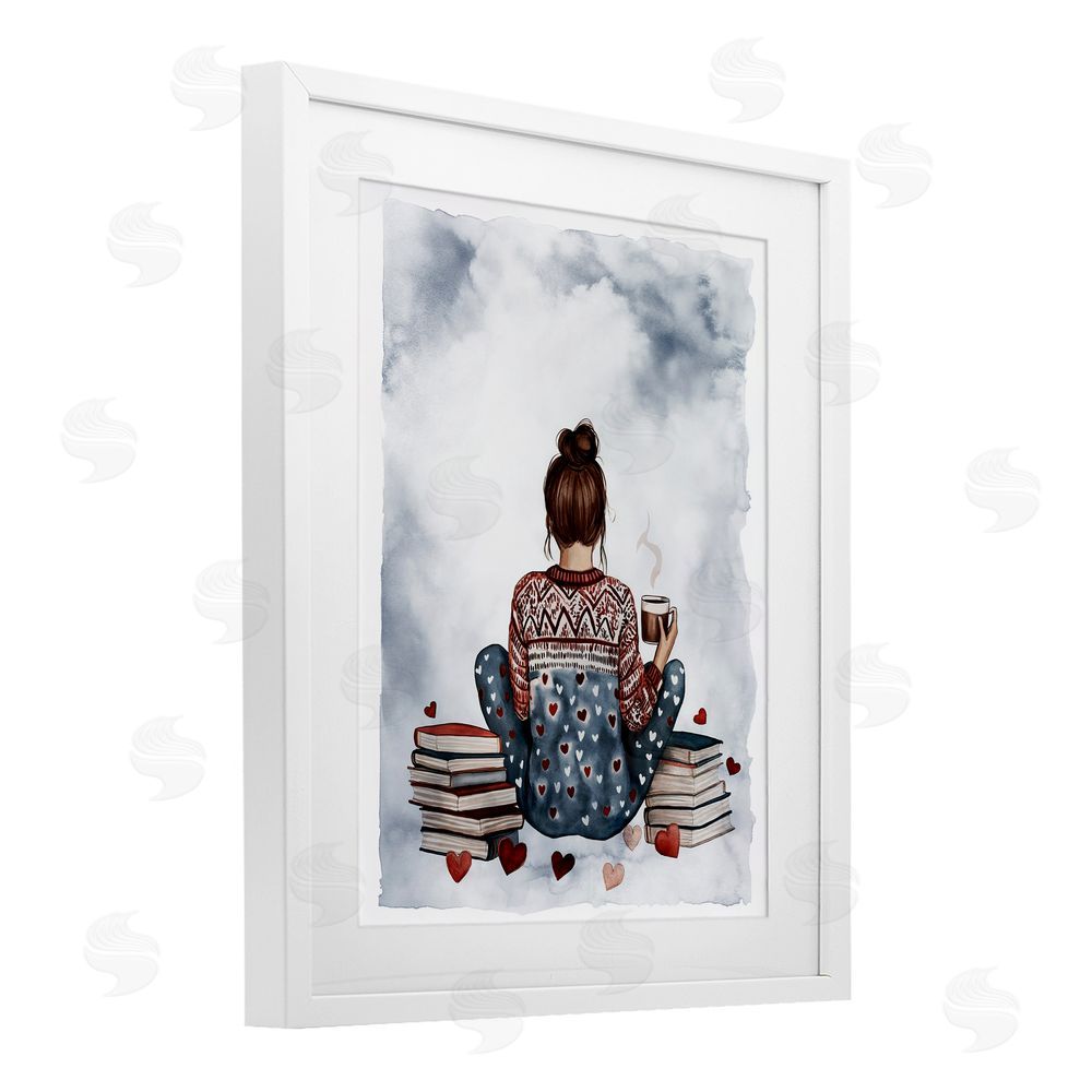 Svetlana Aleynikova Cozy Ritual Reader White Framed Print Under Glass Wall Art