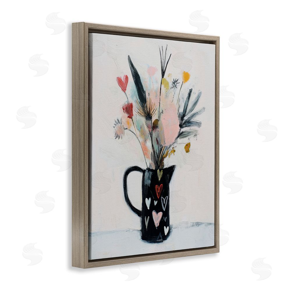 Svetlana Aleynikova Vase Of Abstract Time Brown Floating Frame Canvas Wall Art Print