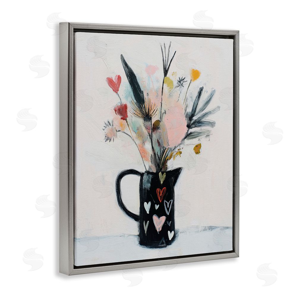 Svetlana Aleynikova Vase Of Abstract Time Gray Floating Frame Canvas Wall Art Print