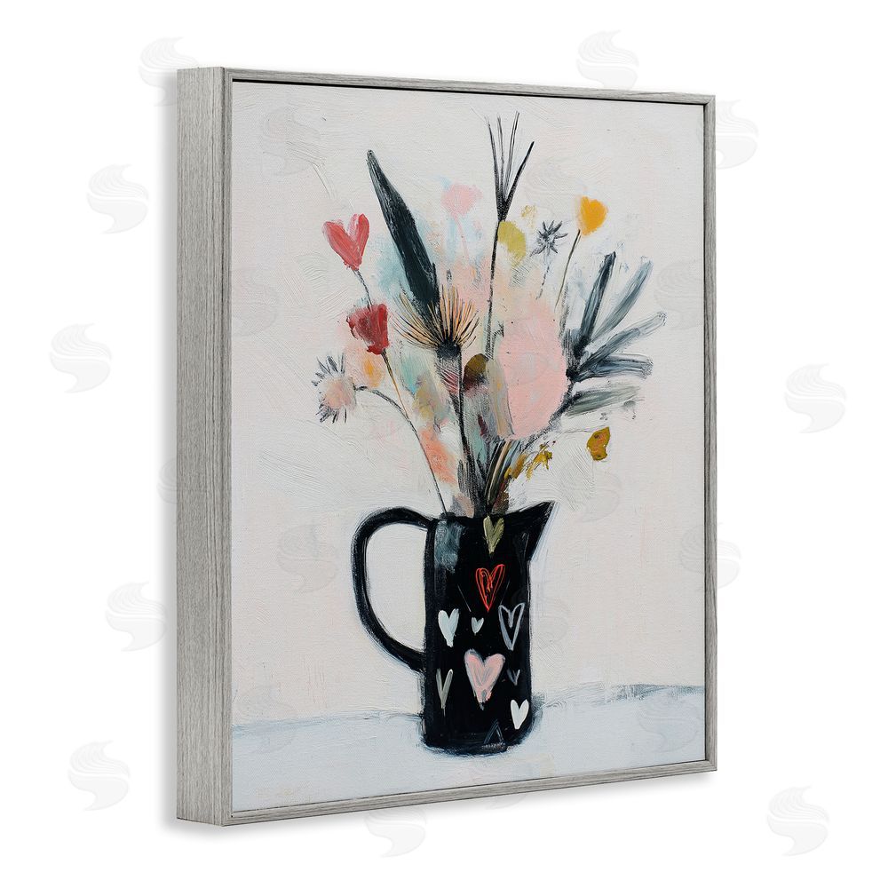 Svetlana Aleynikova Vase Of Abstract Time Gray Framed Giclee Wall Art Print