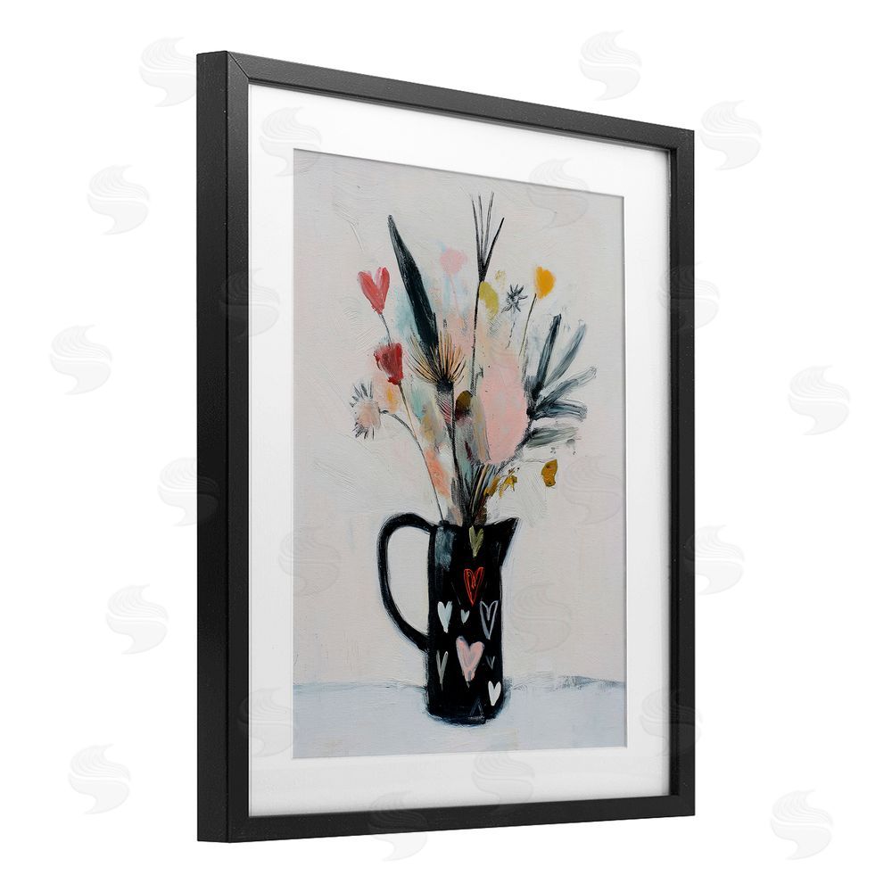 Svetlana Aleynikova Vase Of Abstract Time Black Framed Print Under Glass Wall Art