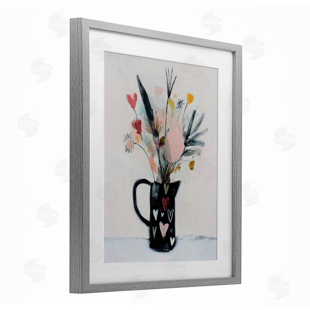 Svetlana Aleynikova Vase Of Abstract Time Gray Framed Print Under Glass Wall Art