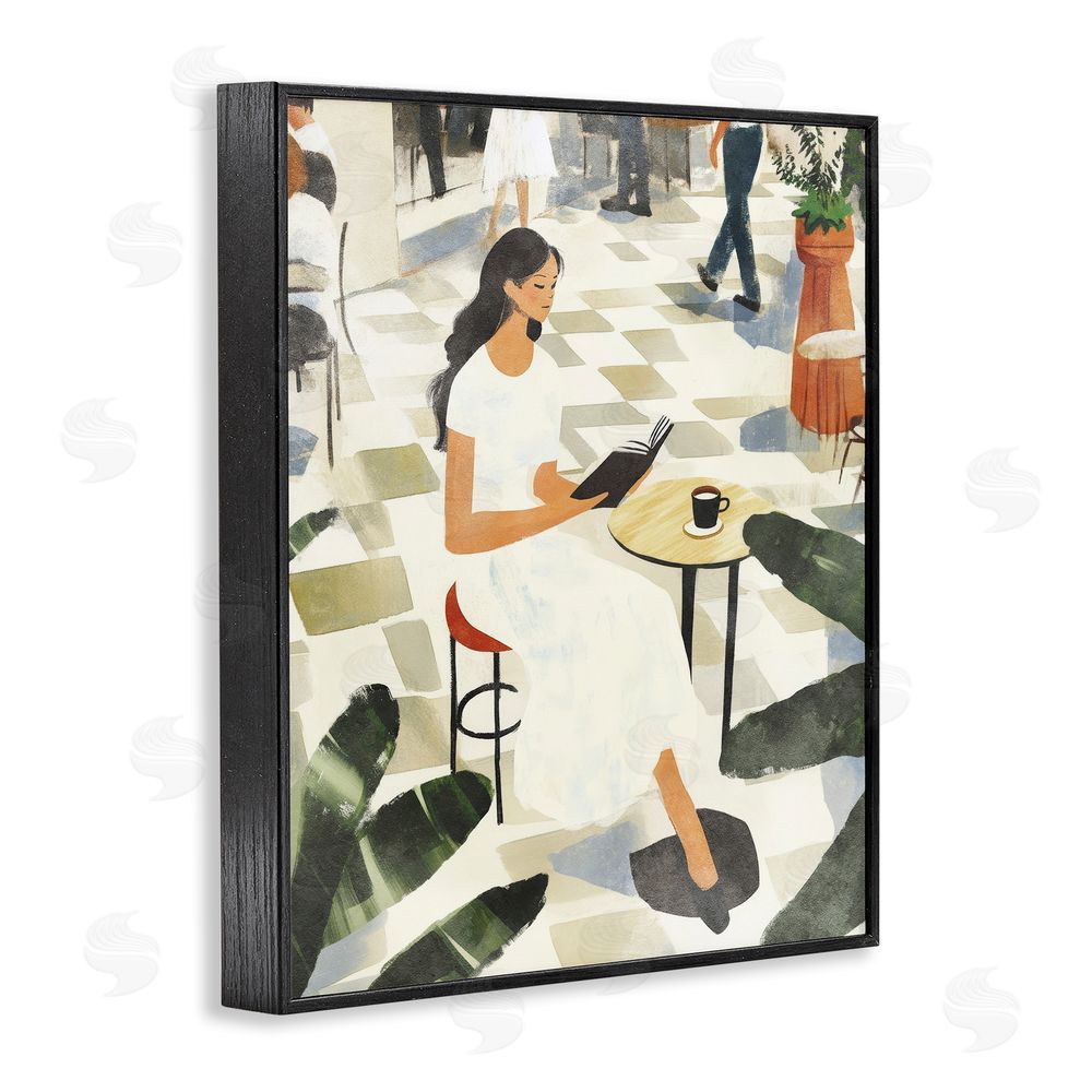 Svetlana Aleynikova Coffee & Pages in Cafe Black Framed Giclee Wall Art Print