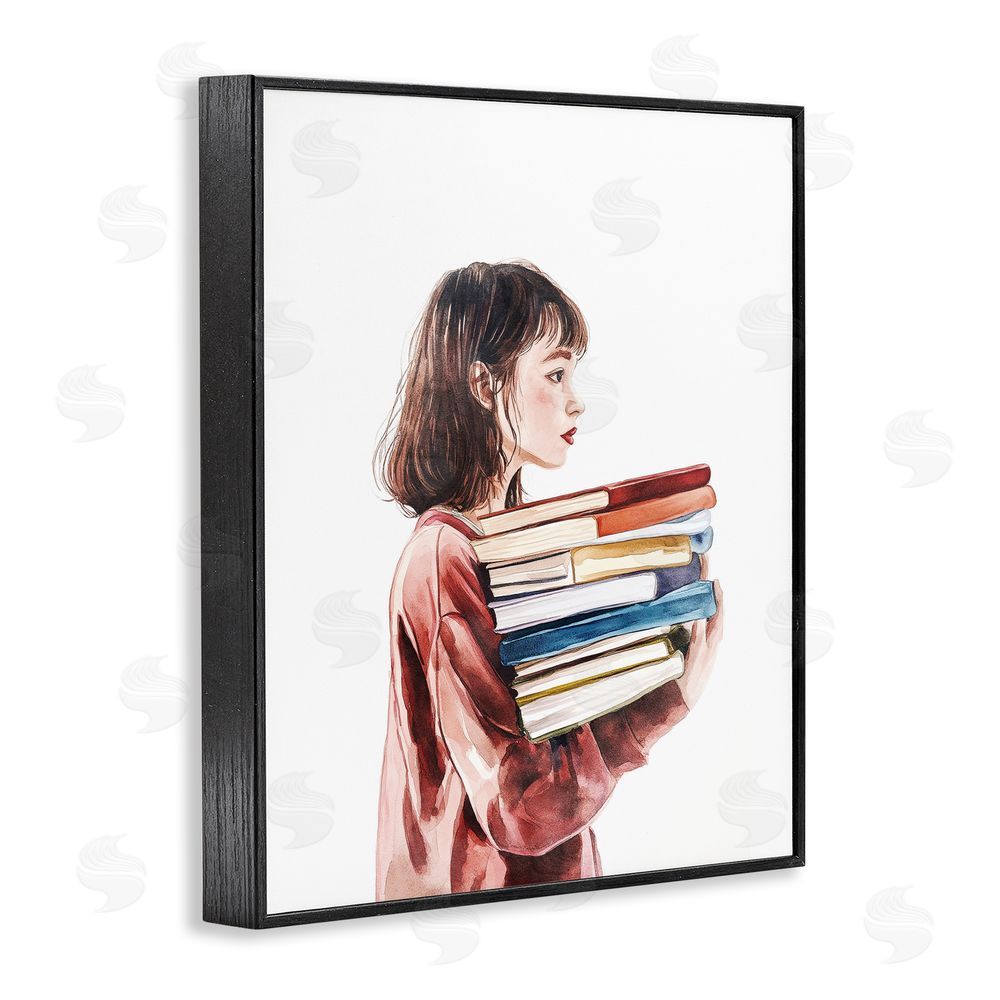 Svetlana Aleynikova The Book Bearer Girl Black Framed Giclee Wall Art Print
