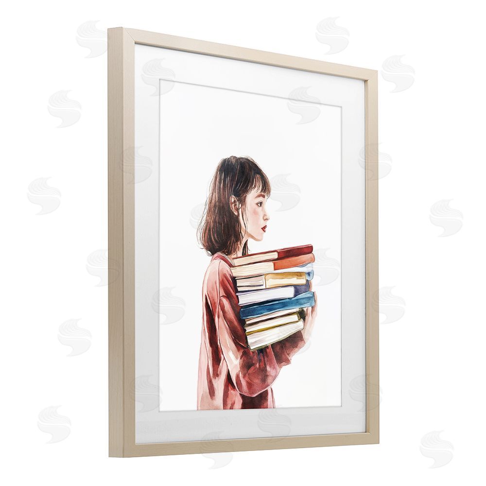 Svetlana Aleynikova The Book Bearer Girl Birch Framed Print Under Glass Wall Art