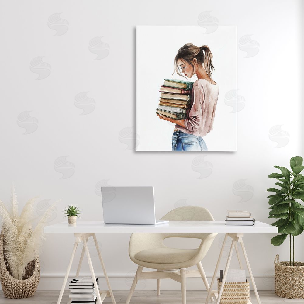 Svetlana Aleynikova Library Walk Girl Canvas Wall Art Print in Room