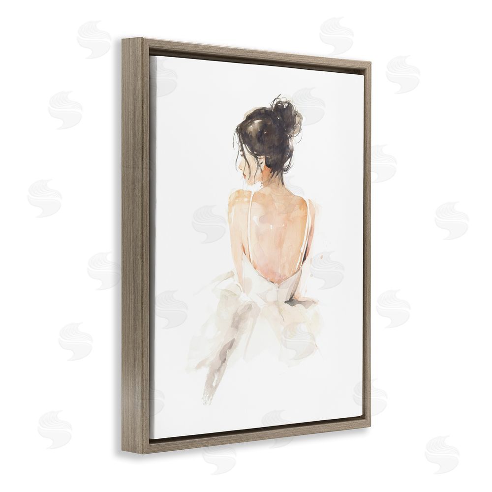 Svetlana Aleynikova Feminine Serenity Woman Brown Floating Frame Canvas Wall Art Print