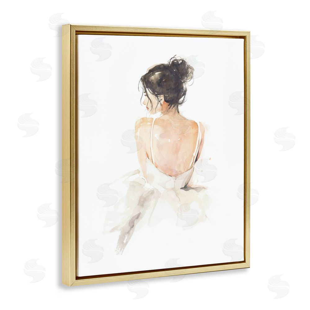 Svetlana Aleynikova Feminine Serenity Woman Gold Floating Frame Canvas Wall Art Print