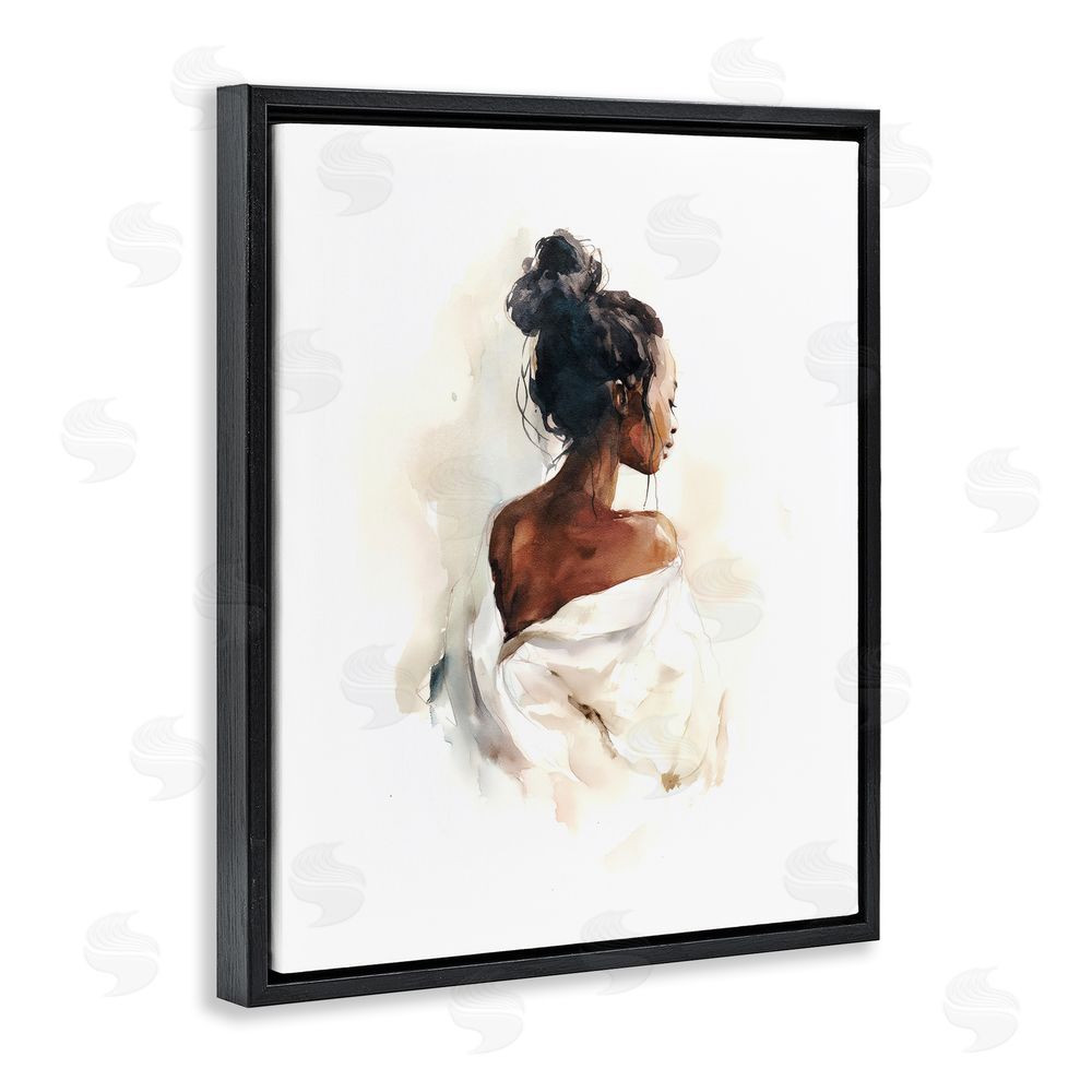 Svetlana Aleynikova Chic From Behind Black Floating Frame Canvas Wall Art Print