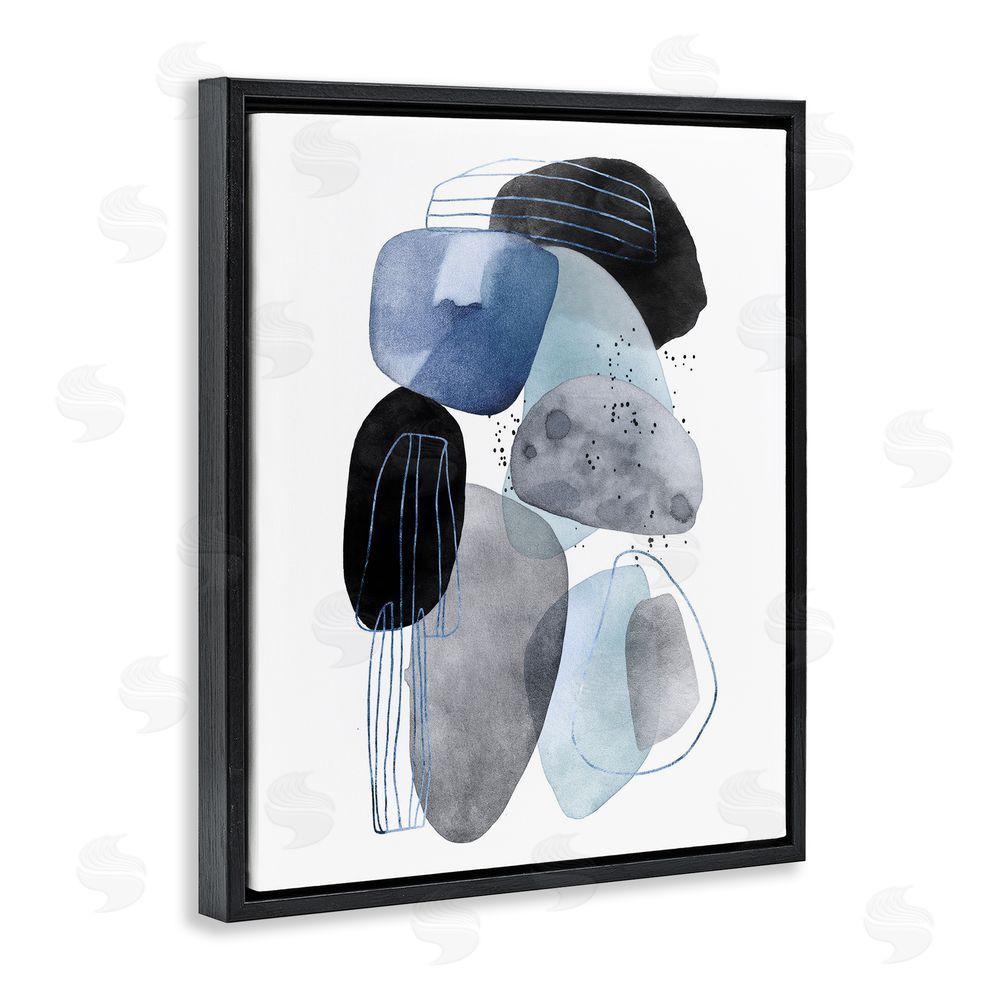 Svetlana Aleynikova Pebbles of Frozen Currents Black Floating Frame Canvas Wall Art Print