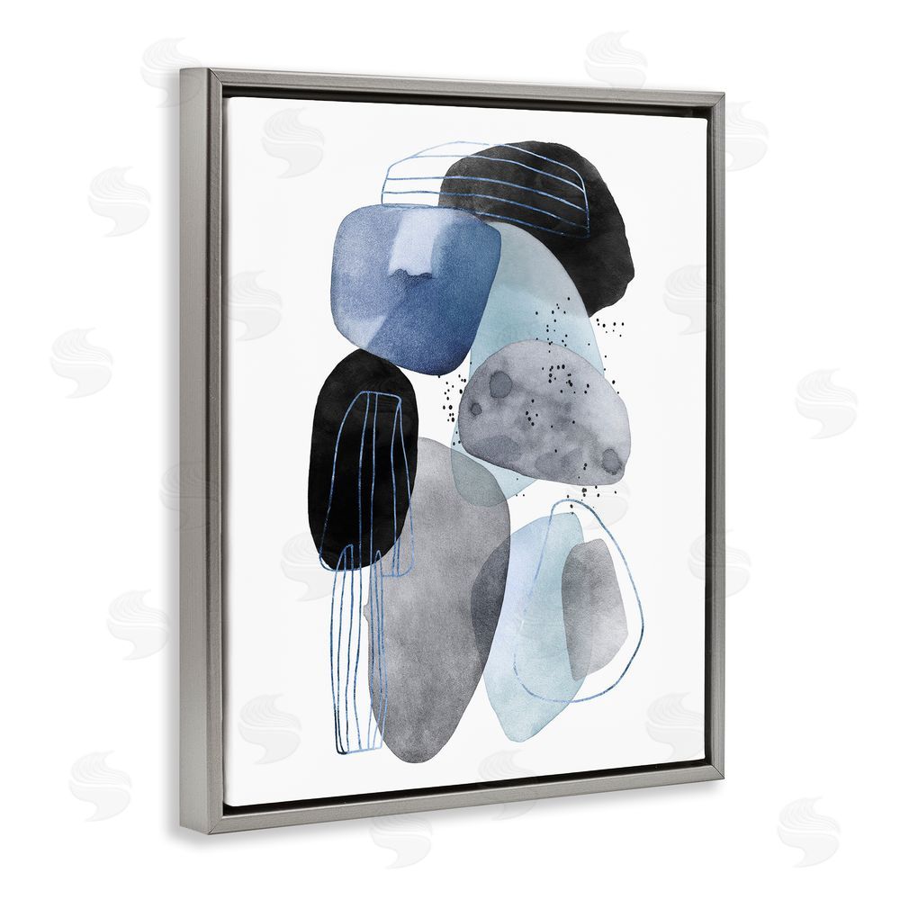 Svetlana Aleynikova Pebbles of Frozen Currents Gray Floating Frame Canvas Wall Art Print