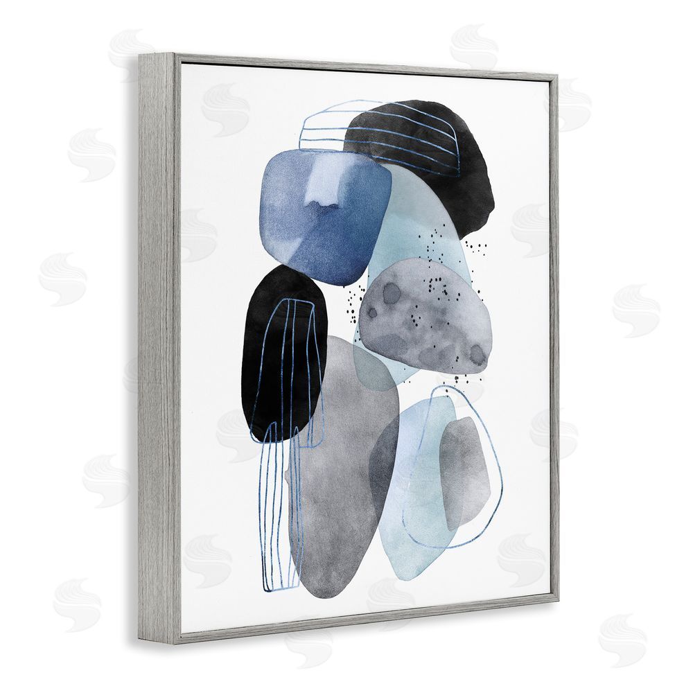 Svetlana Aleynikova Pebbles of Frozen Currents Gray Framed Giclee Wall Art Print