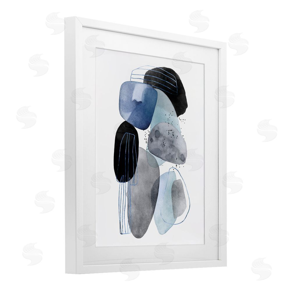 Svetlana Aleynikova Pebbles of Frozen Currents White Framed Print Under Glass Wall Art