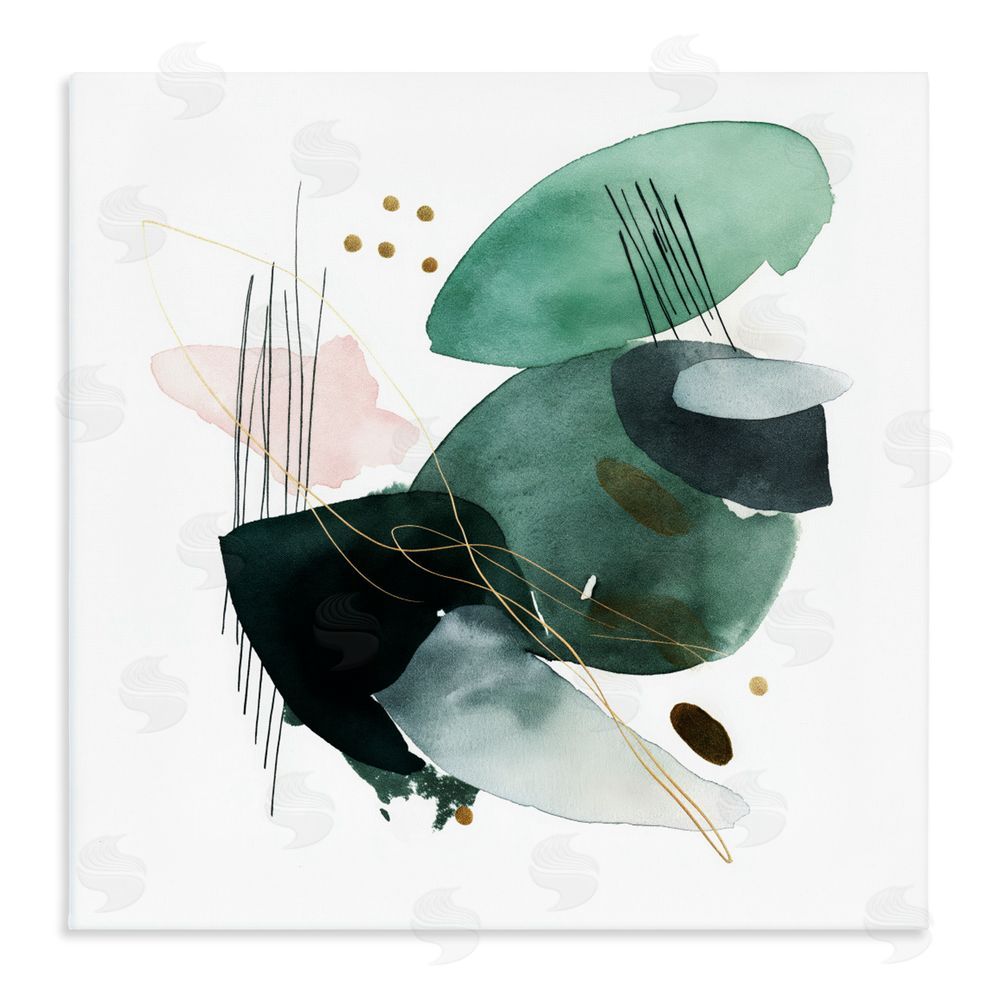 Svetlana Aleynikova Verdant Horizon Shapes Stretched Canvas Wall Art Print