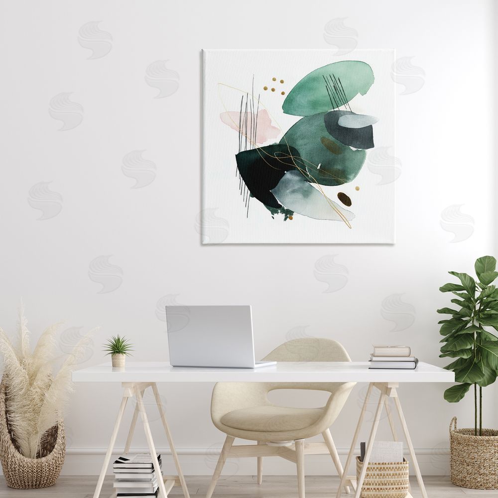 Svetlana Aleynikova Verdant Horizon Shapes Stretched Canvas Wall Art in Room