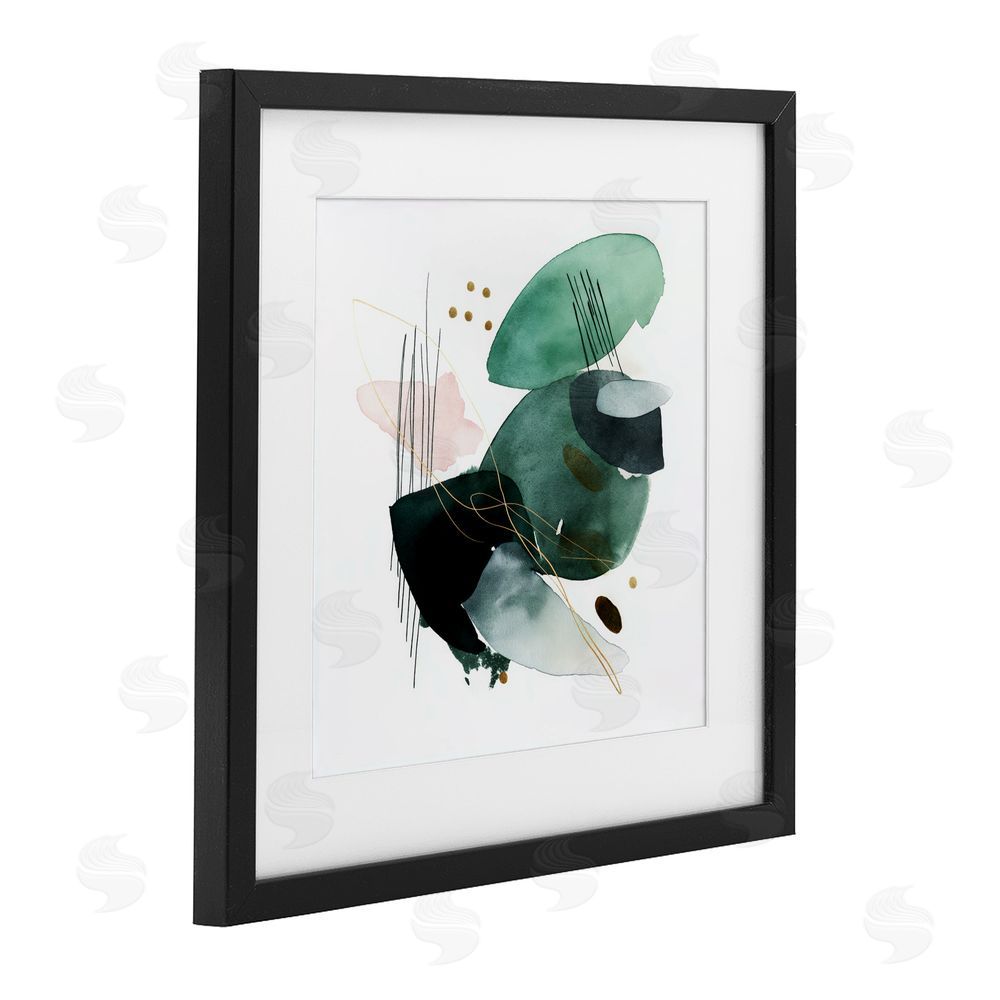 Svetlana Aleynikova Verdant Horizon Shapes Black Framed Print Under Glass Wall Art