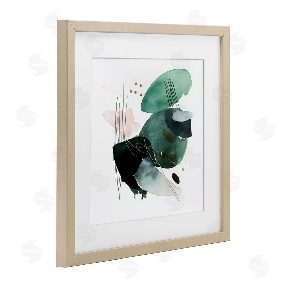 Svetlana Aleynikova Verdant Horizon Shapes Birch Framed Print Under Glass Wall Art