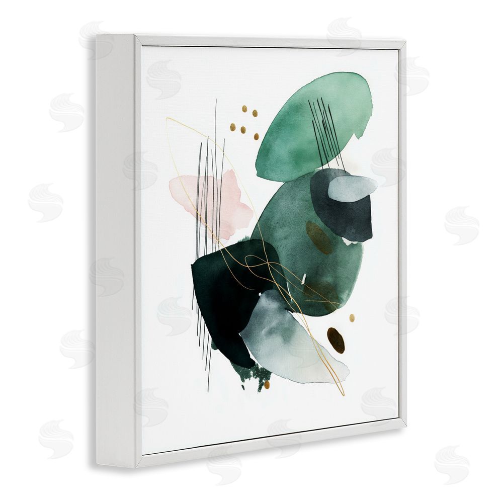 Svetlana Aleynikova Verdant Horizon Shapes White Framed Giclee Wall Art Print