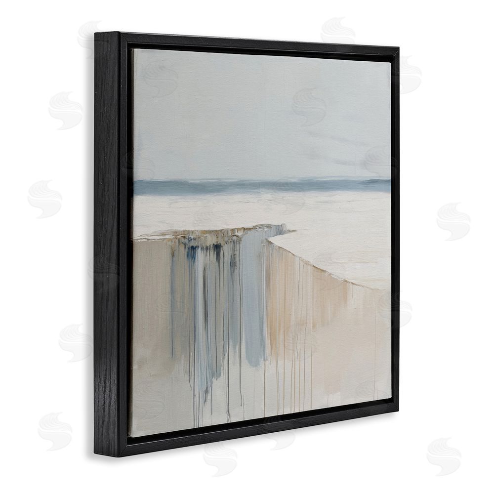 Svetlana Aleynikova Precipice Neutral Abstraction Black Floating Frame Canvas Wall Art Print