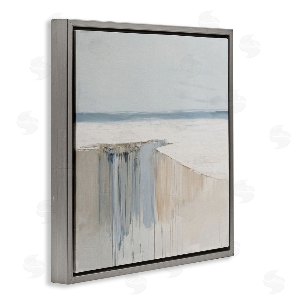 Svetlana Aleynikova Precipice Neutral Abstraction Gray Floating Frame Canvas Wall Art Print