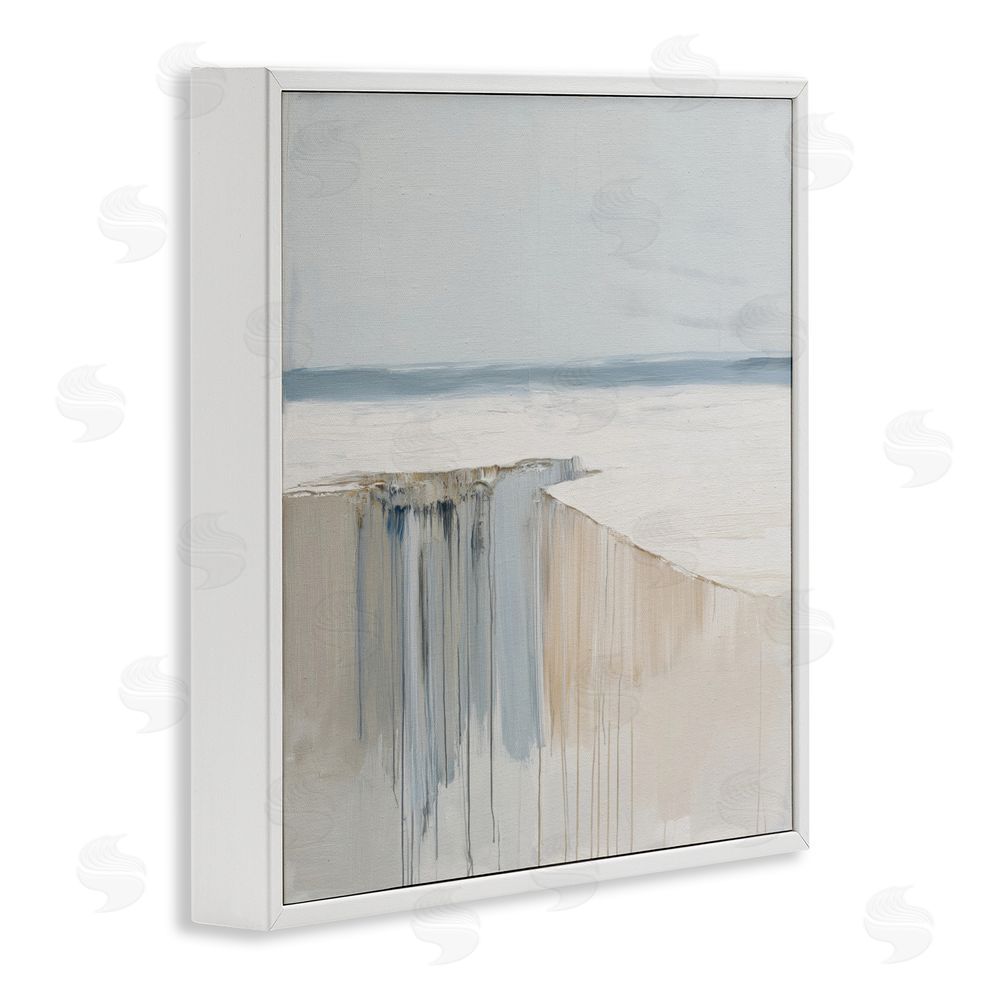 Svetlana Aleynikova Precipice Neutral Abstraction White Framed Giclee Wall Art Print