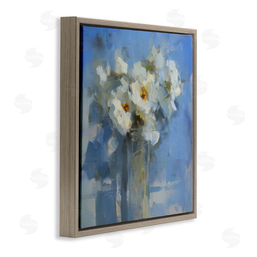 Svetlana Aleynikova Petals Remembered Abstract Brown Floating Frame Canvas Wall Art Print