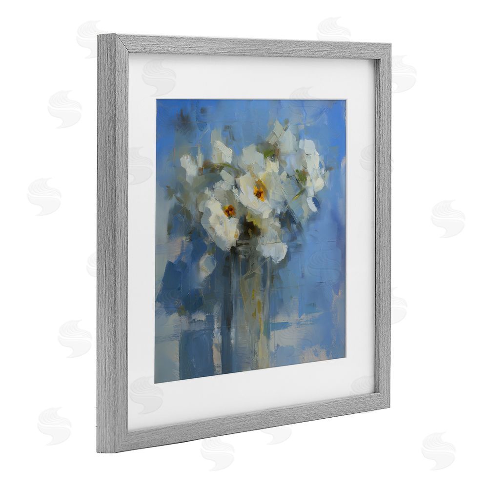 Svetlana Aleynikova Petals Remembered Abstract Gray Framed Print Under Glass Wall Art
