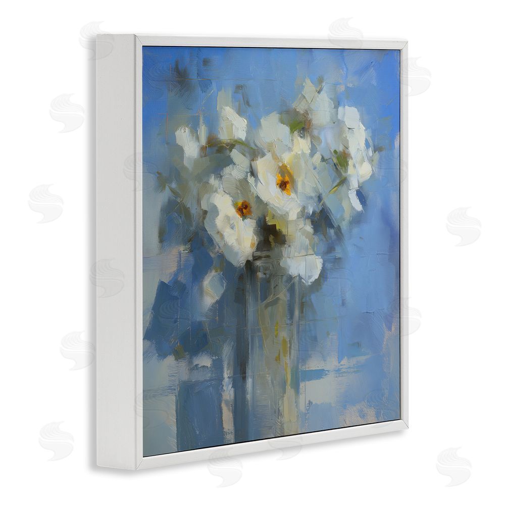 Svetlana Aleynikova Petals Remembered Abstract White Framed Giclee Wall Art Print