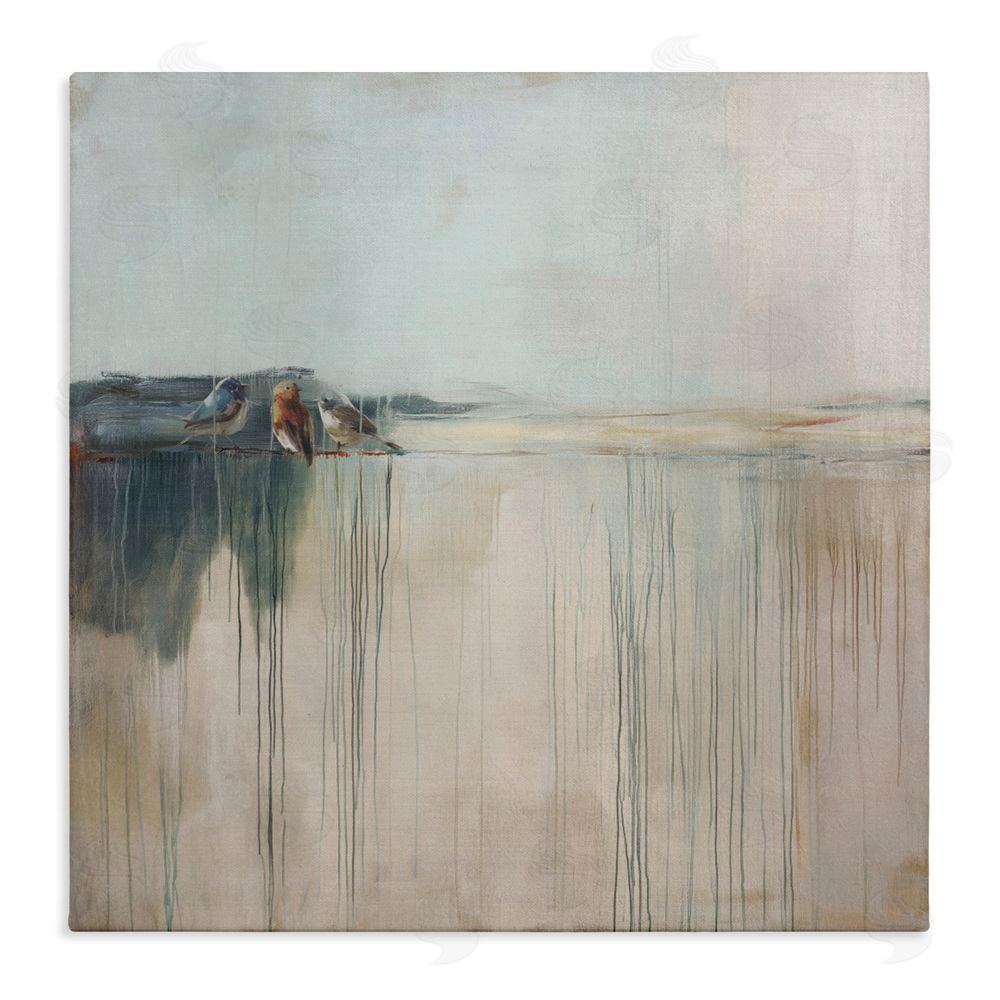 Svetlana Aleynikova Drips And Feathers Abstract Stretched Canvas Wall Art Print