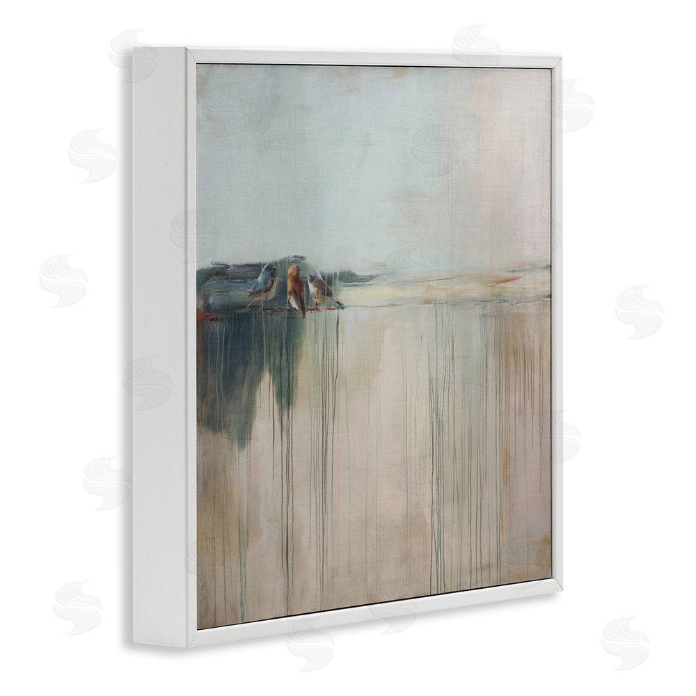 Svetlana Aleynikova Drips And Feathers Abstract White Framed Giclee Wall Art Print