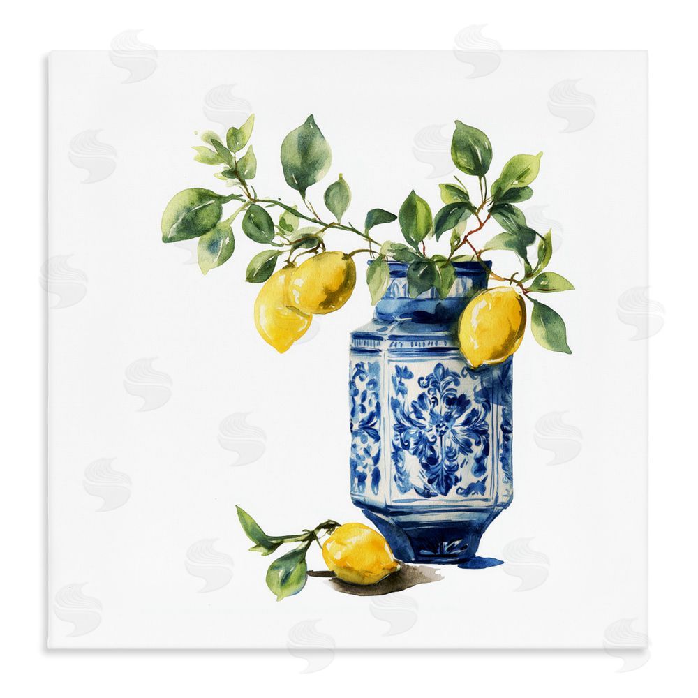 Svetlana Aleynikova Ornate Lemon Treasures Stretched Canvas Wall Art Print