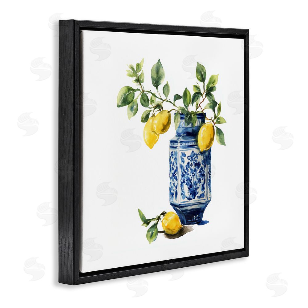 Svetlana Aleynikova Ornate Lemon Treasures Black Floating Frame Canvas Wall Art Print