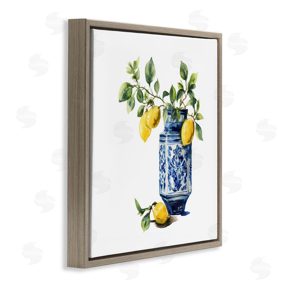 Svetlana Aleynikova Ornate Lemon Treasures Brown Floating Frame Canvas Wall Art Print