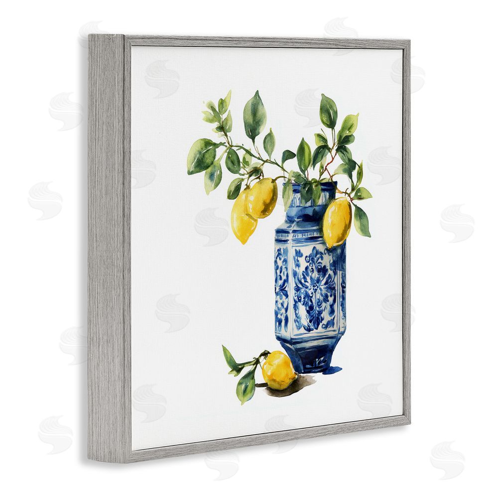 Svetlana Aleynikova Ornate Lemon Treasures Gray Framed Giclee Wall Art Print