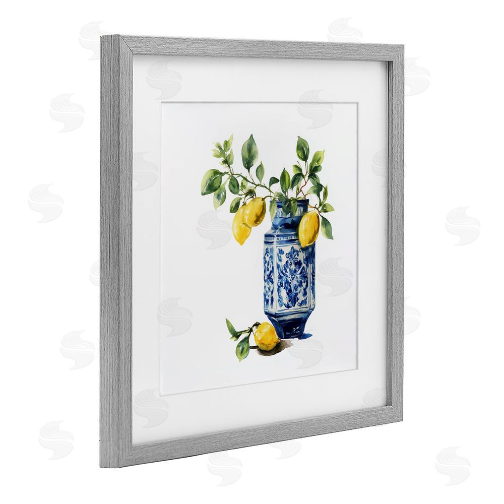 Svetlana Aleynikova Ornate Lemon Treasures Gray Framed Print Under Glass Wall Art
