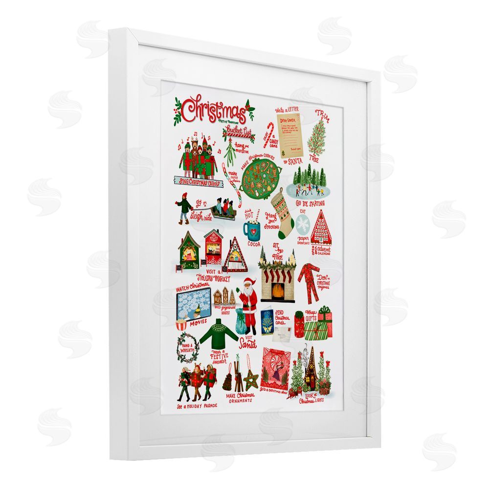Giao Williams Fun Christmas Traditions White Framed Print Under Glass Art