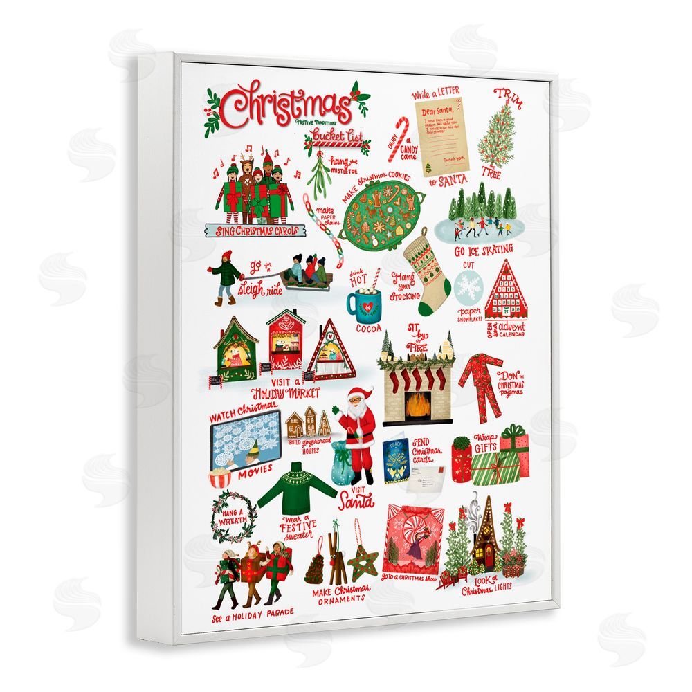 Giao Williams Fun Christmas Traditions White Frame Giclee Art Print