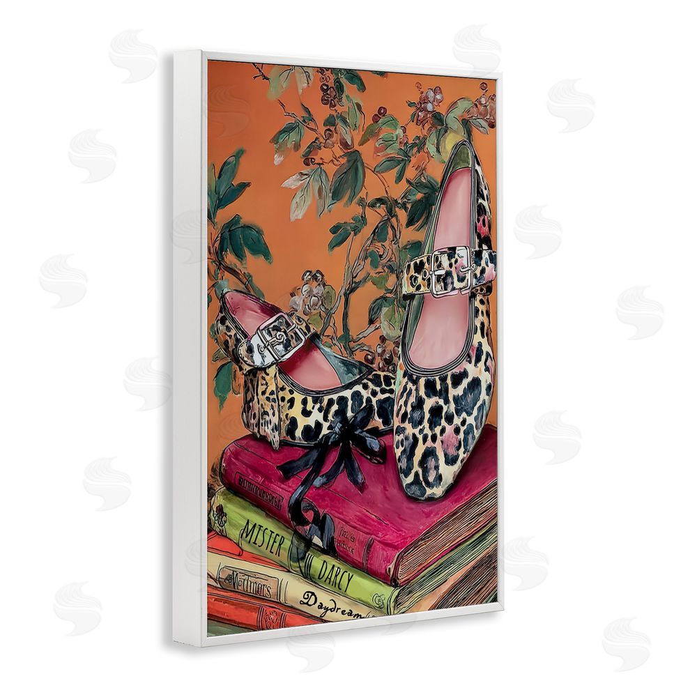 Annabelle Hall On My Feet Shoes & Books White Framed Giclee Wall Art Print