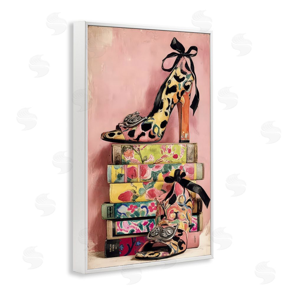 Annabelle Hall On My Feet Heels & Books White Framed Giclee Wall Art Print
