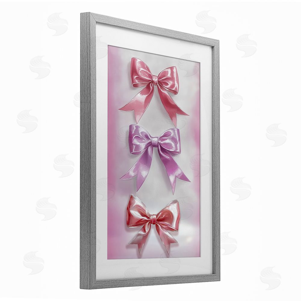 Annabelle Hall Blush And Satin Elegance Gray Framed Print Under Glass Wall Art