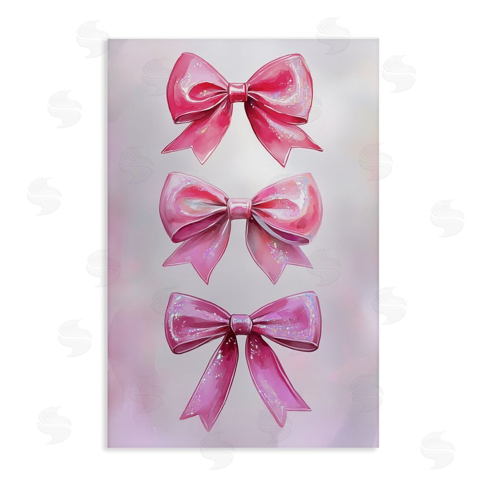 Annabelle Hall Blush And Satin Ribbons Stretched Canvas Wall Art