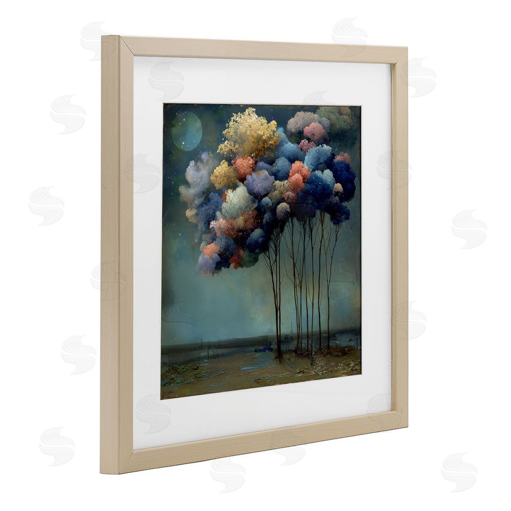 Annabelle Hall Dreamy Sky Trees Surrealism Birch Framed Print Under Glass Wall Art