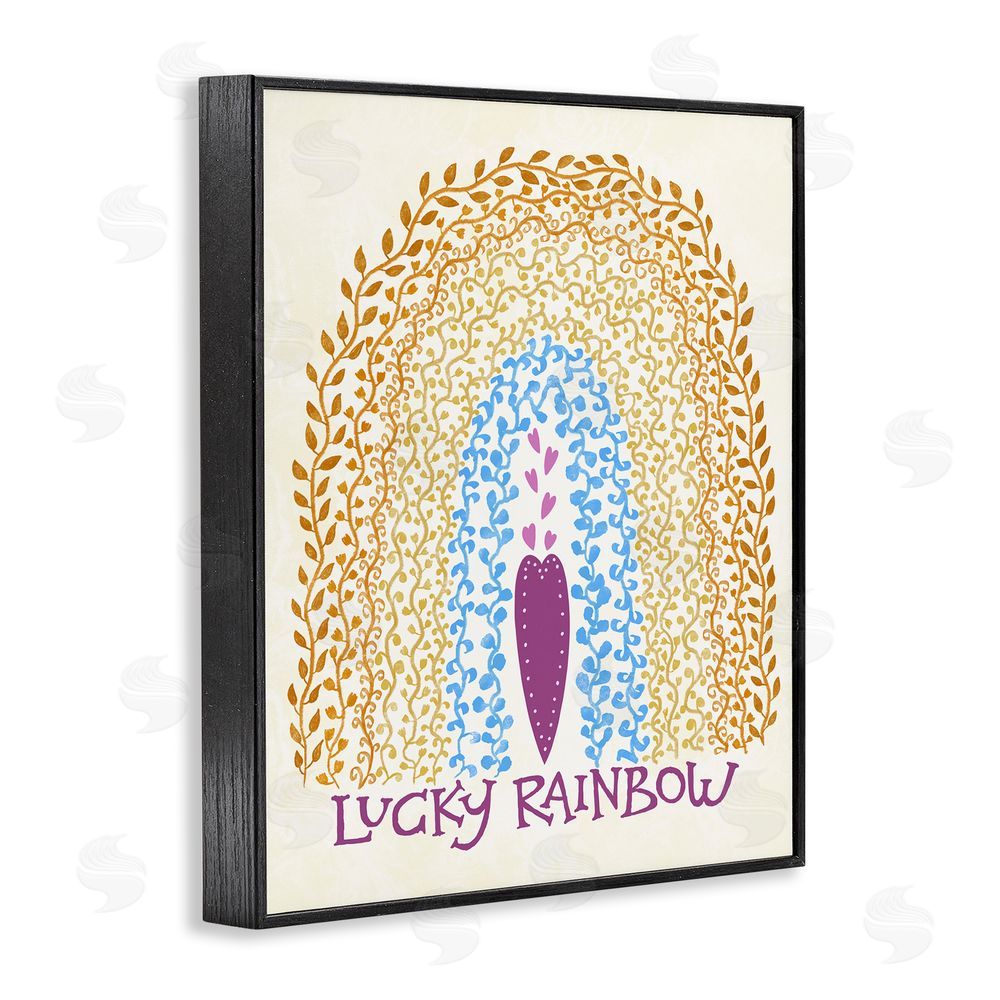 Connie Summers Boho Lucky Rainbow Black Framed Giclee Wall Art Print