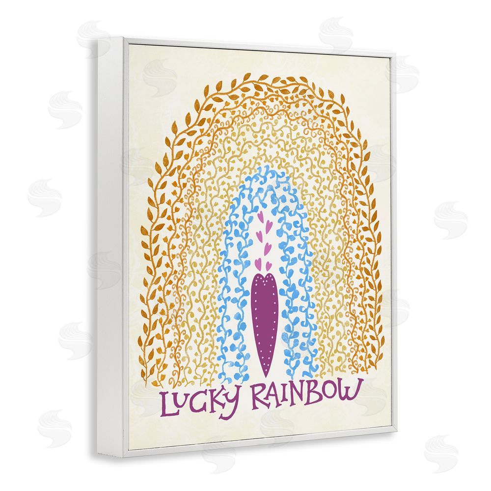 Connie Summers Boho Lucky Rainbow White Framed Giclee Wall Art Print