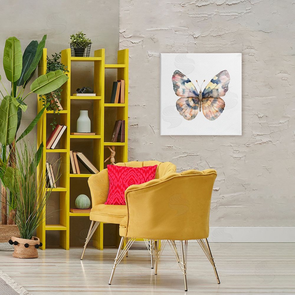 Kim Allen Traditional Watercolor Butterfly Stretched Canvas Wall Art in Room
