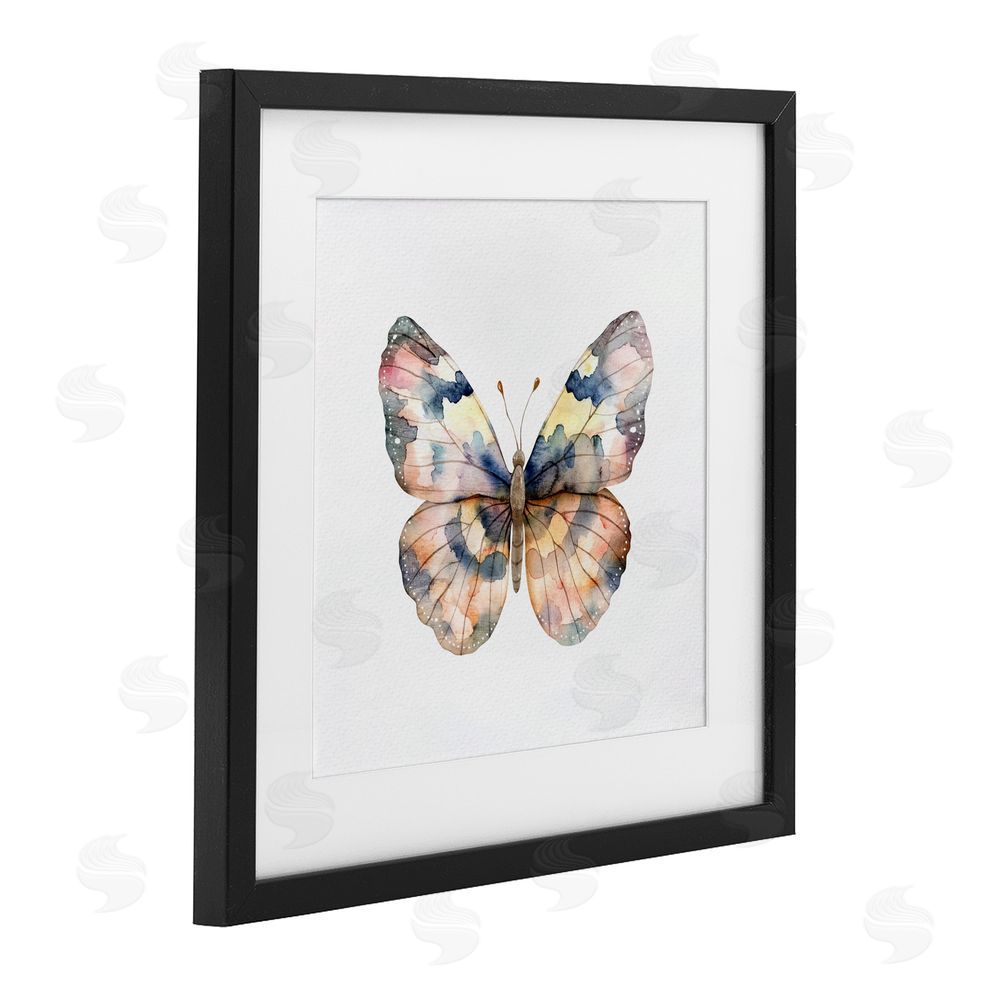 Kim Allen Traditional Watercolor Butterfly Black Framed Print Under Glass Wall Art