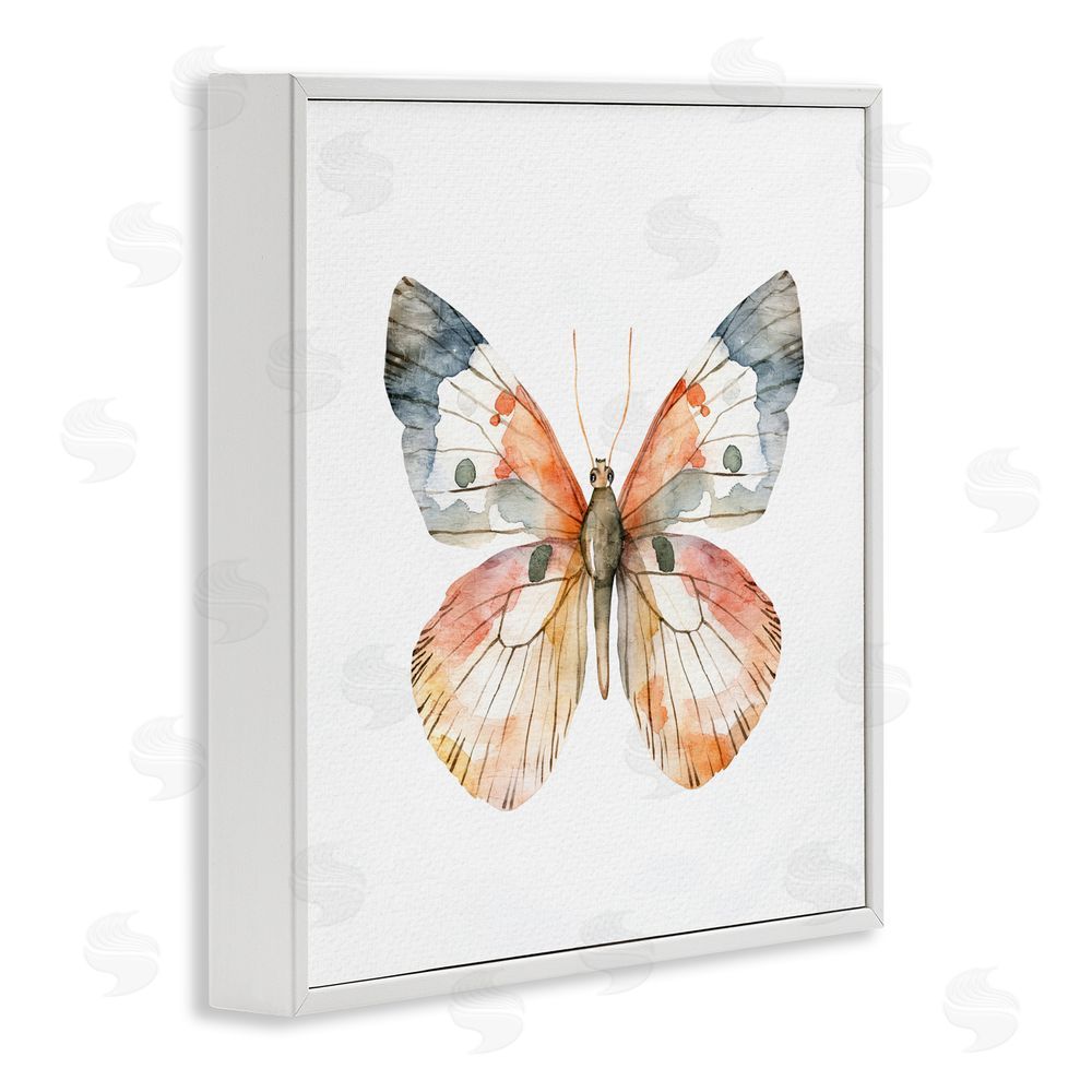 Kim Allen Warm Watercolor Butterfly White Framed Giclee Wall Art Print