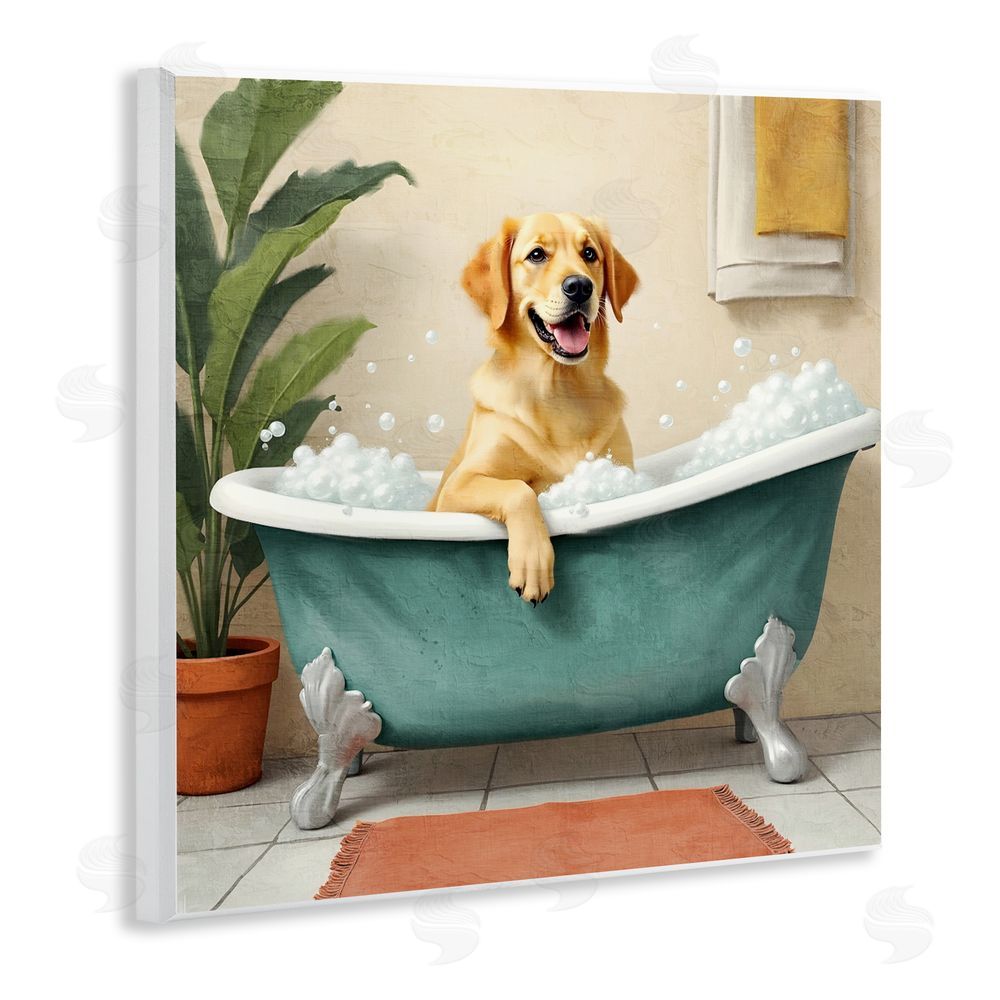 Kim Allen Bubble Bath Labrador Dog Wall Plaque Art Print